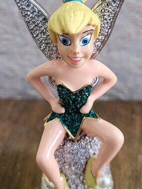 Disney  Arribas Brothers Peter Pan Tinker Bell on Thimble Jeweled Figurine